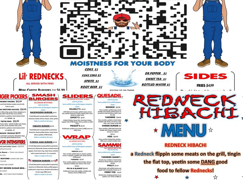 Redneck Hibachi Menu