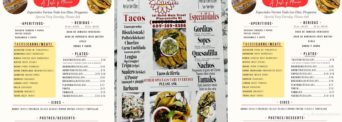 Esperanza’s Kitchen Menu
