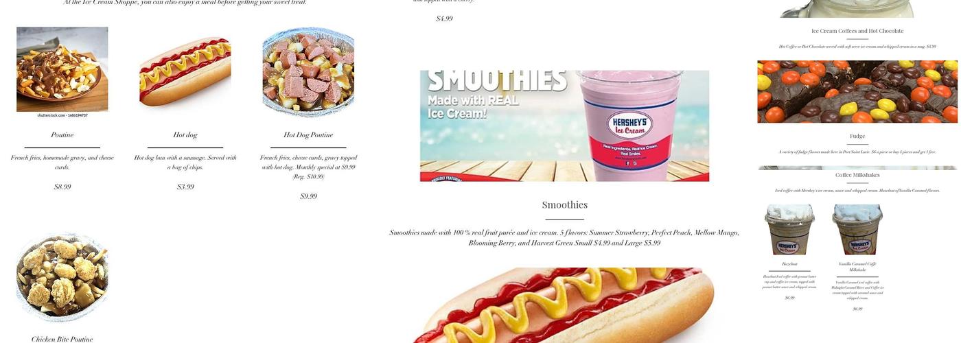 The Ice Cream Shoppe Menu