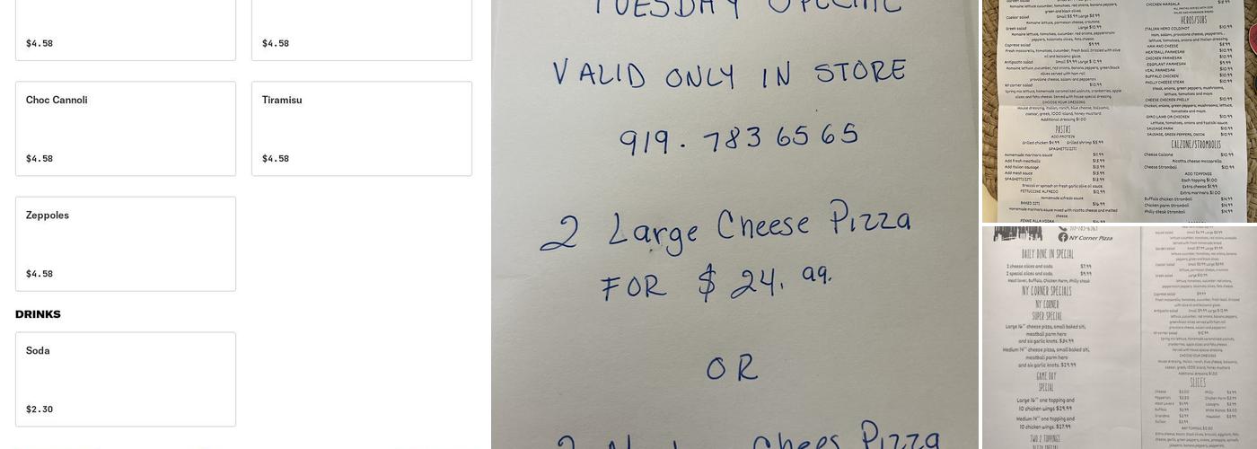 NY Corner Pizza Menu