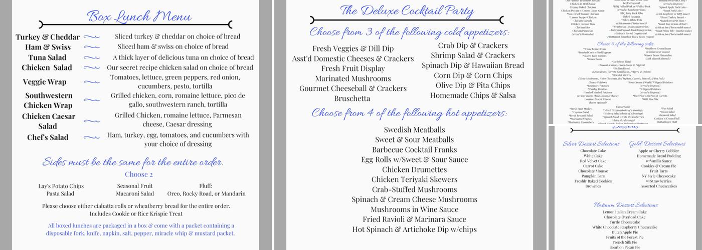 Bridges Catering Menu