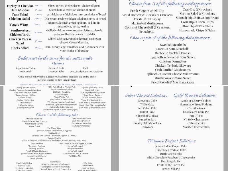 Bridges Catering Menu