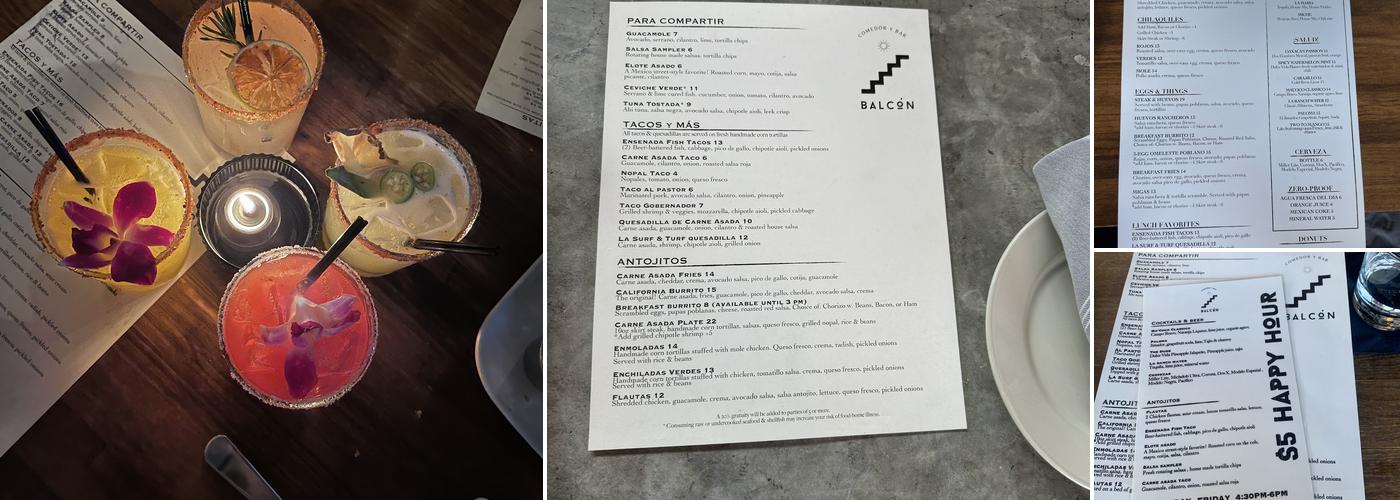 Balcon Comedor y Bar Menu