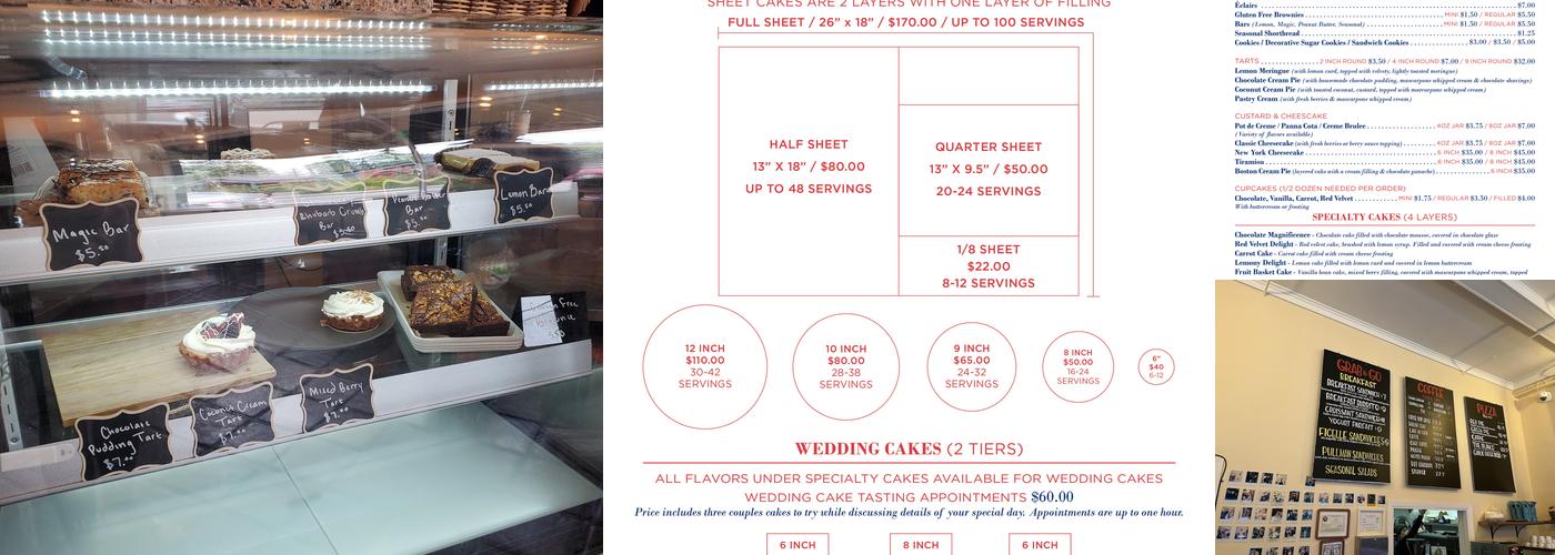 Red Bird Bakery Menu