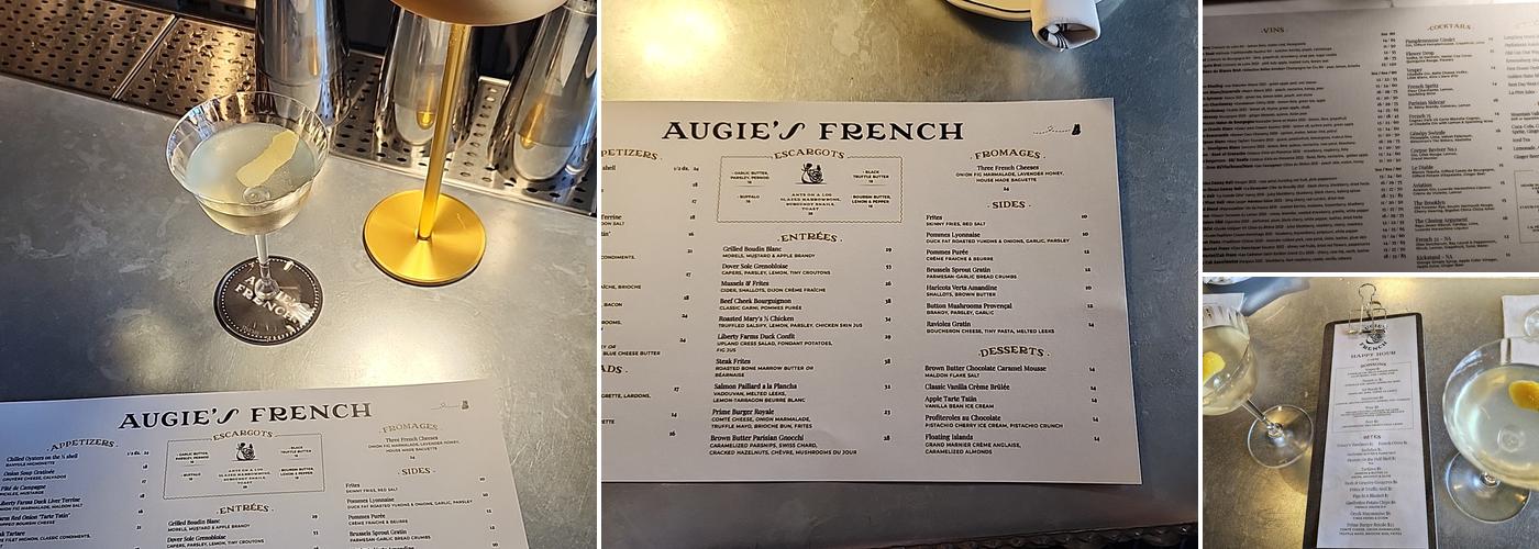 Augie’s French Menu