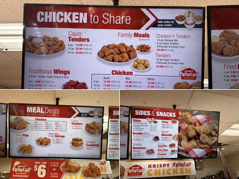 Krispy Krunchy Chicken Menu