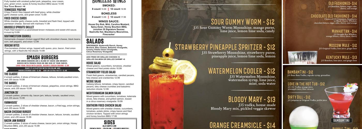 Junction 35 Spirits- Tanger Menu