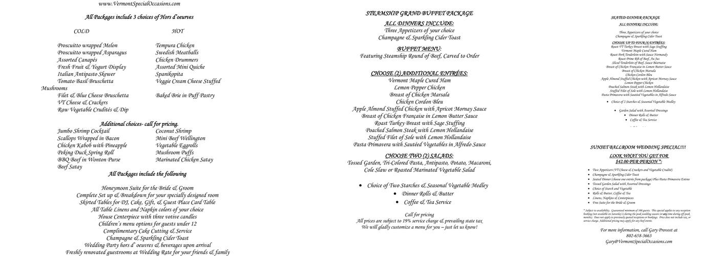Waterfront Catering Group Menu