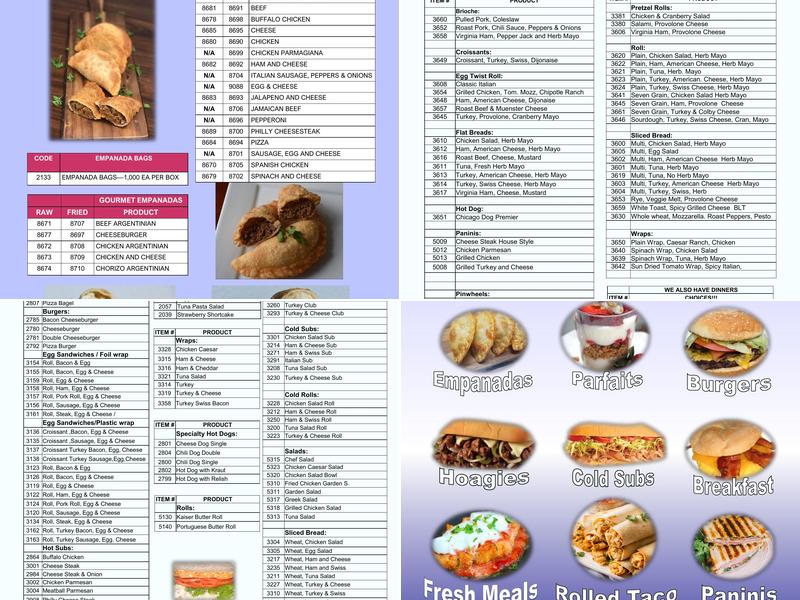 Interstate Caterers Menu