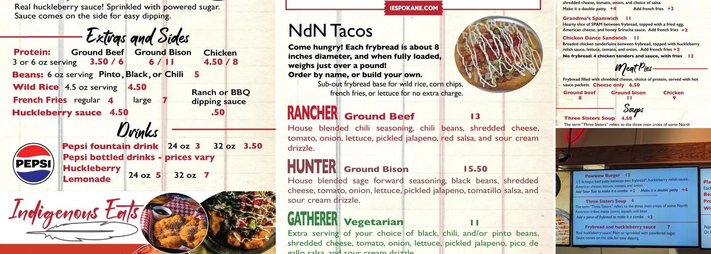 Indigenous Eats Menu