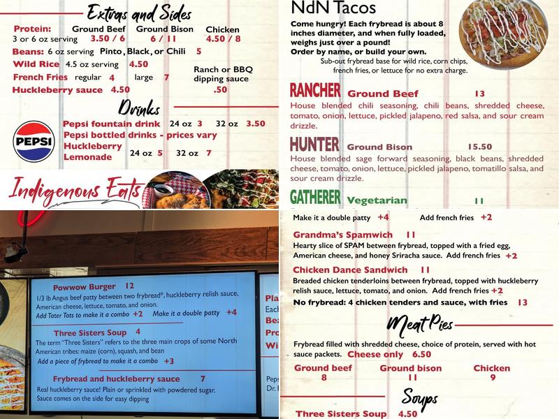 Indigenous Eats Menu