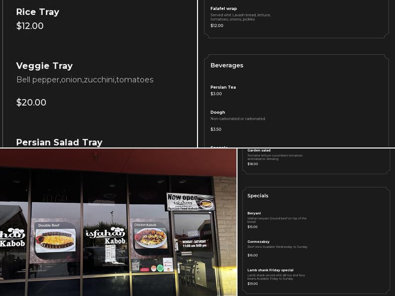 Isfahan kabob #2 Sunnyvale Menu