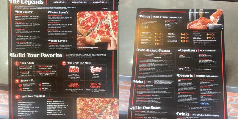 Pizza Hut Menu