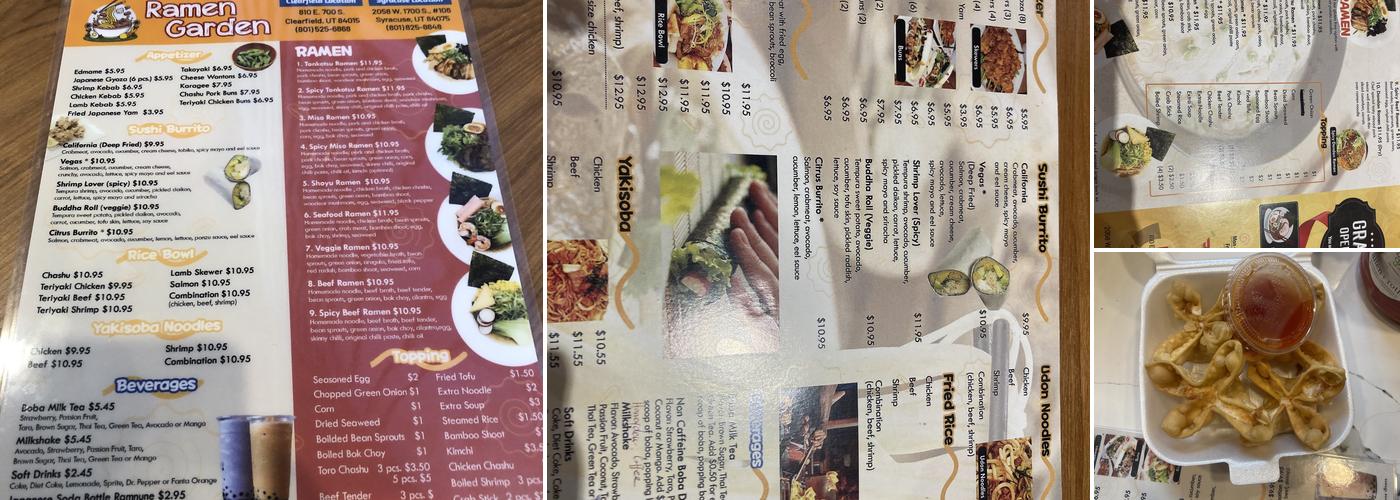 Ramen Garden syracuse Menu