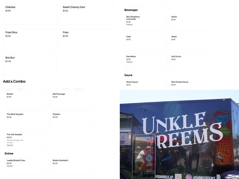 Unkle Reems Menu