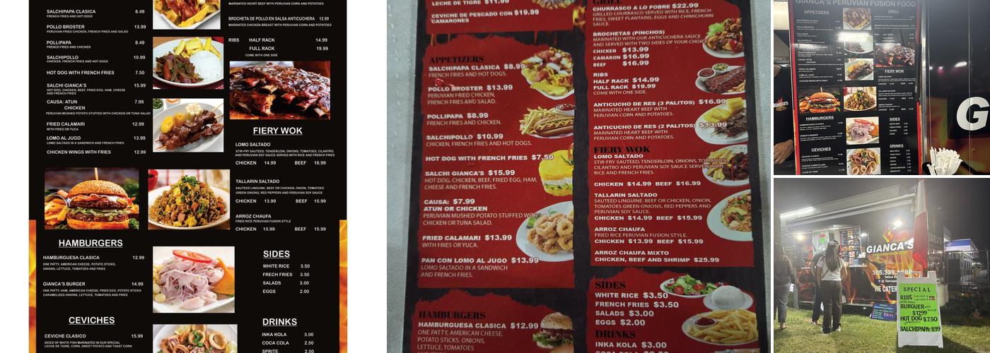 Giancas Peruvian Fusion (Food Truck) Menu