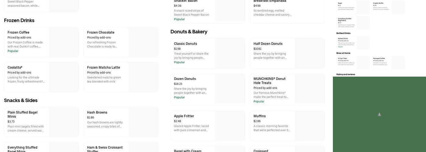 Dunkin' Menu