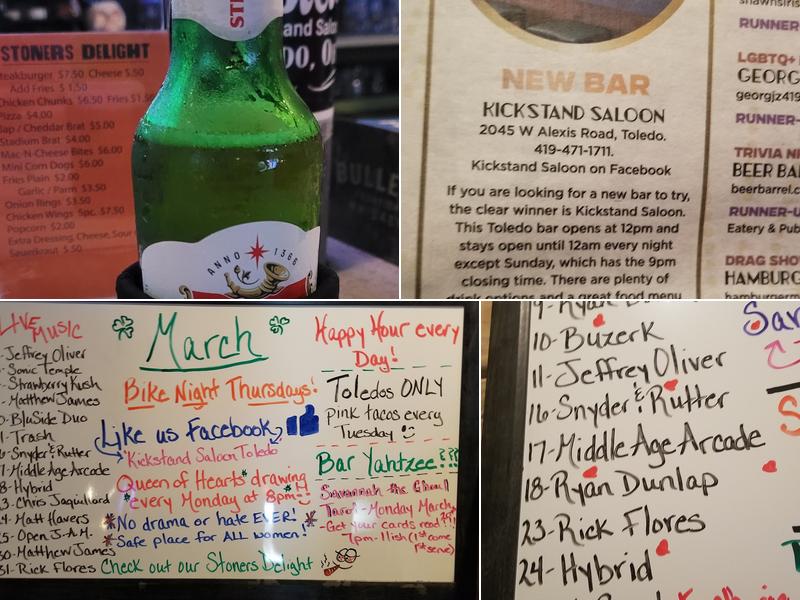 Kickstand Saloon Menu