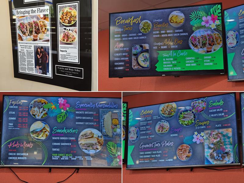 C Rojos Taqueria Menu