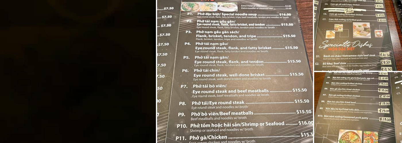 My Phở Menu