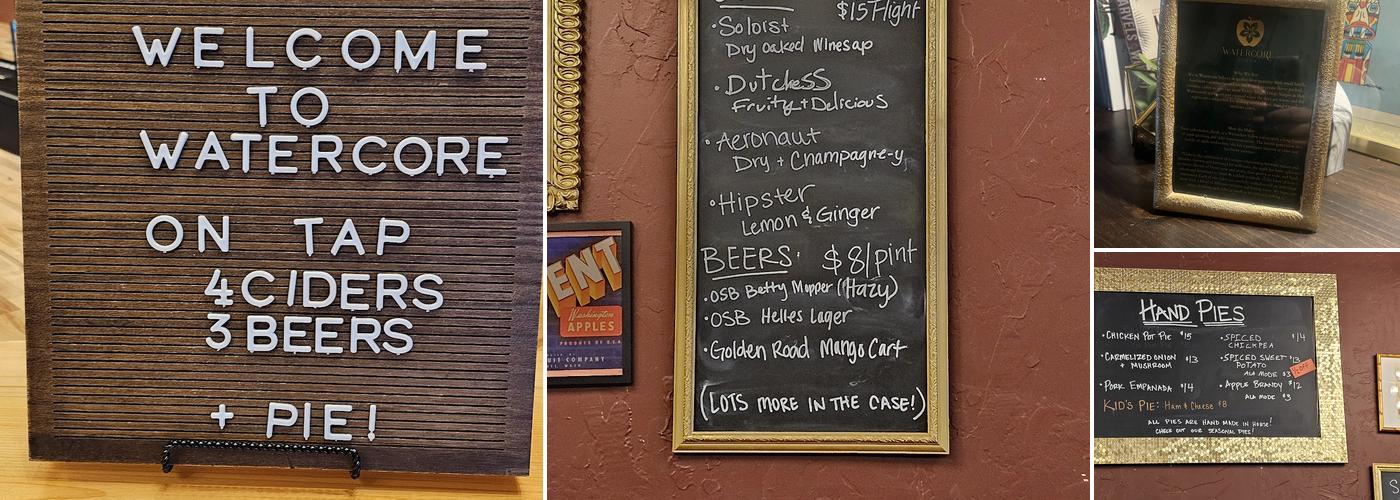 Watercore Cider Menu