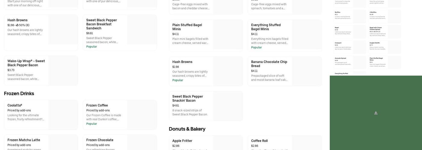 Dunkin' Menu