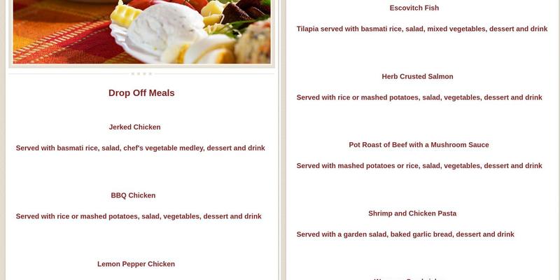 Evangeleen's Catering Menu