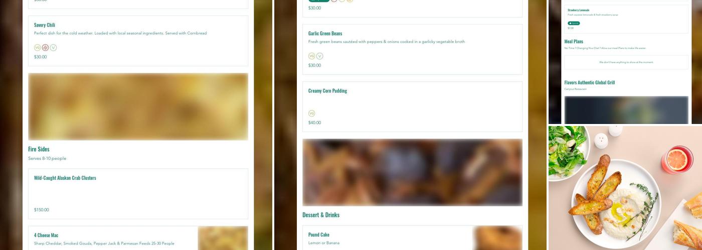 Comfort Caterers Menu