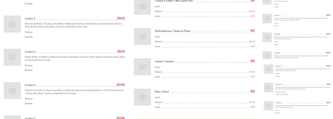 Gustitos Latino Restaurant Menu