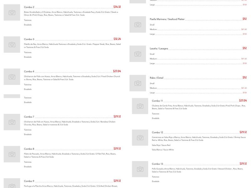 Gustitos Latino Restaurant Menu