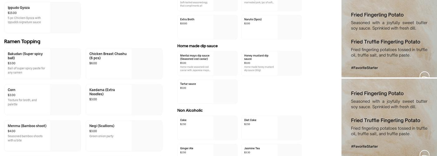 Ippudo Cloud Kitchen - BRONX Menu