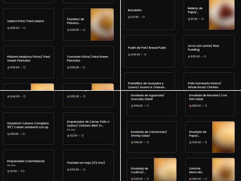 El Palacio Del Sazón Menu