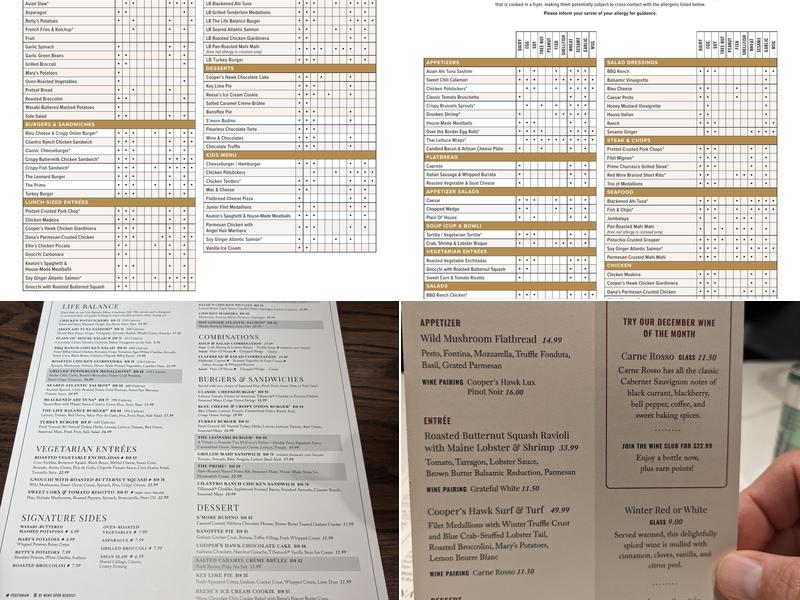 Cooper's Hawk Winery & Restaurant- Wesley Chapel Menu