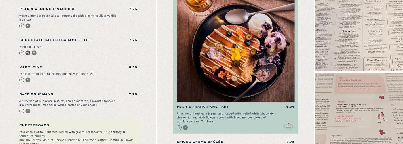 Côte Woking Menu