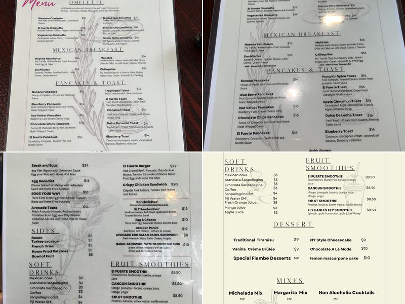 El Fuerte de Loreto Philly Menu