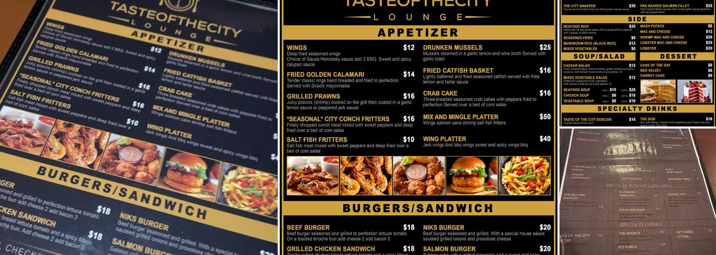 Taste of the City Lounge Menu