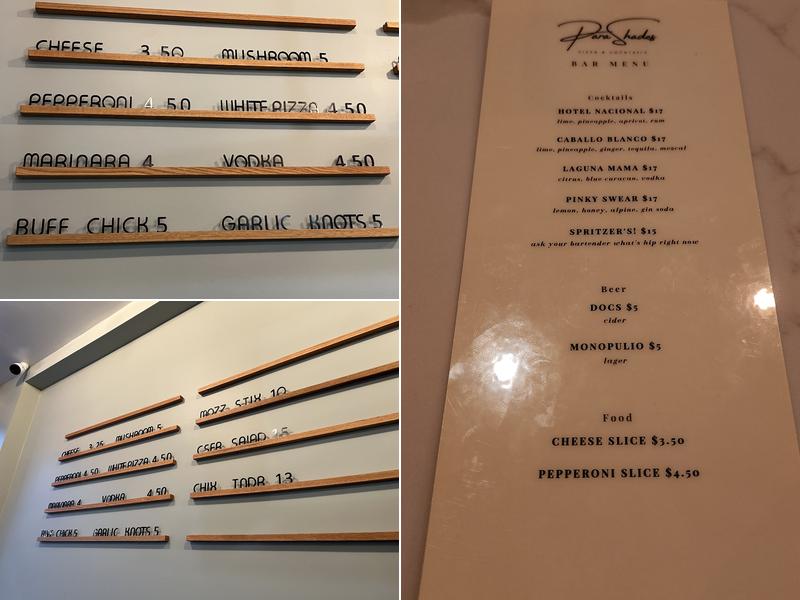 Parashades Menu