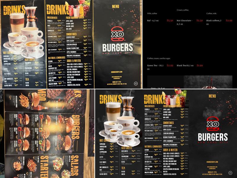 XO Burgers Menu