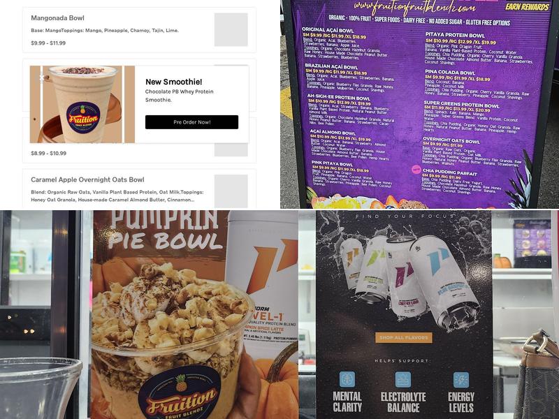 Fruition Fruit Blendz Menu