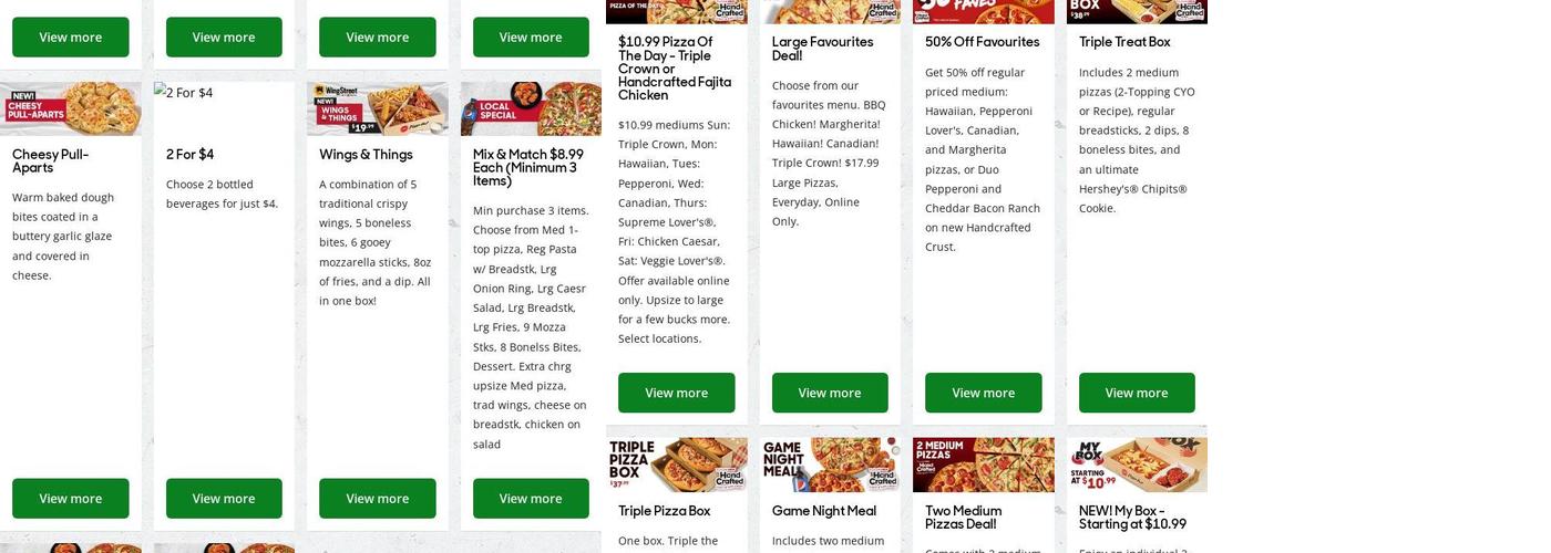 Pizza Hut Montreal Menu