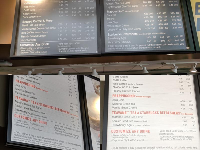 Starbucks Menu