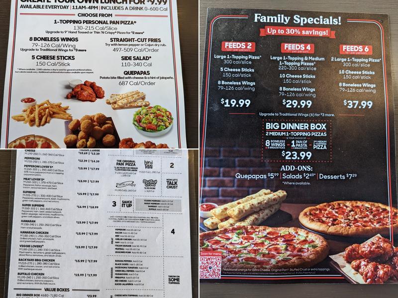 Pizza Hut Menu