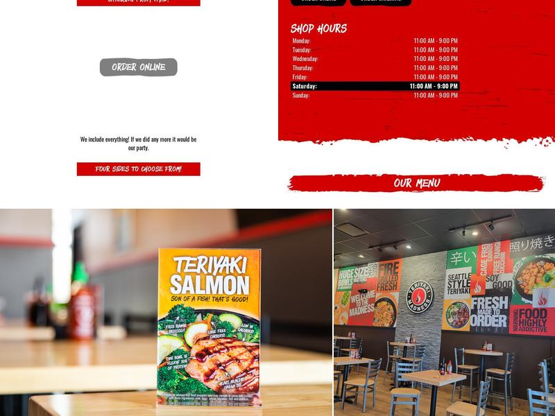 Teriyaki Madness Menu