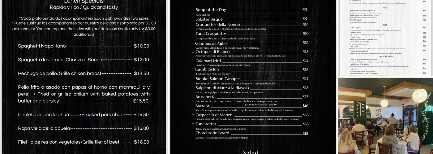 Bianco Bistro Cafe Menu
