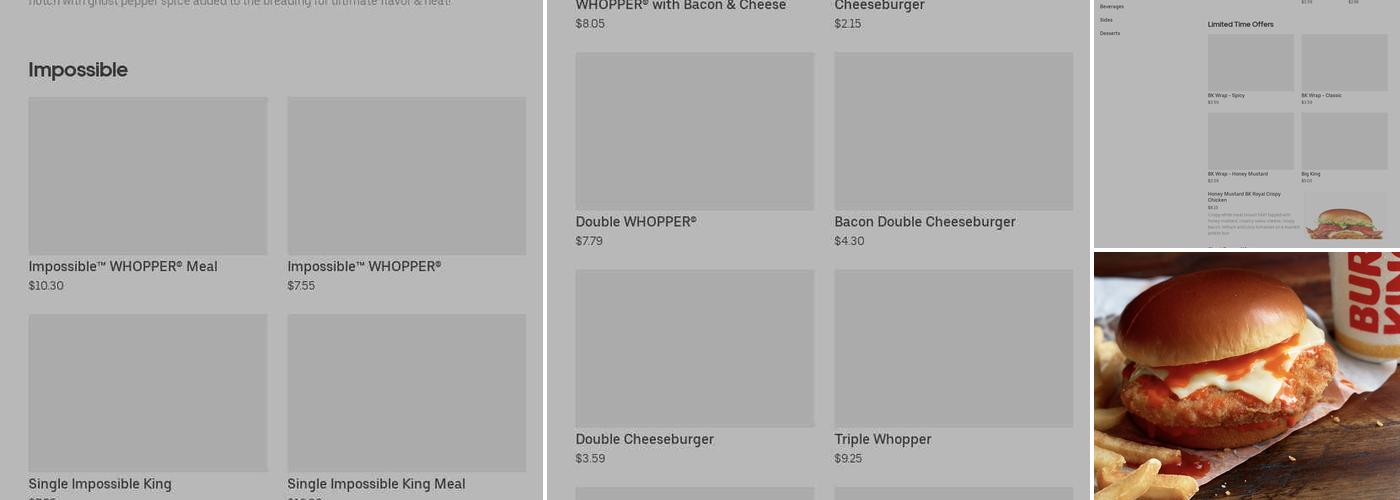 Burger King Menu