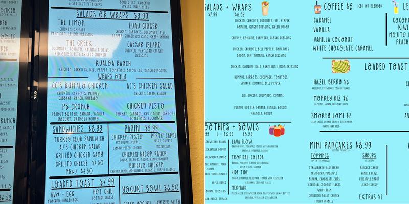 Ono Grindz Menu