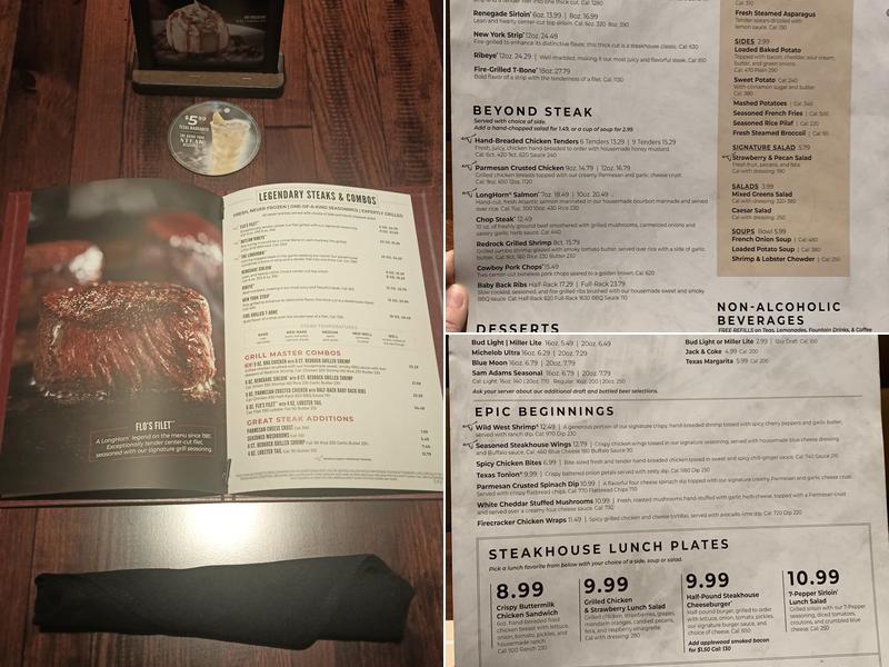 LongHorn Steakhouse Menu