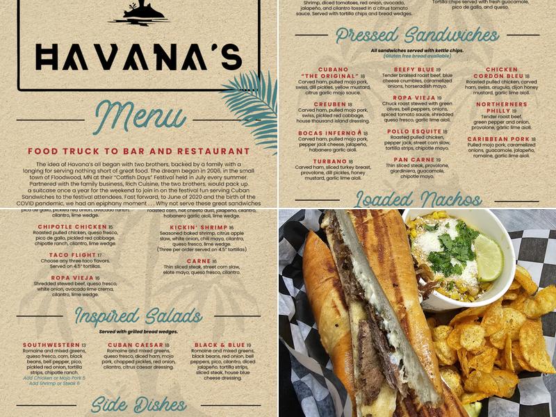 Havanas Menu