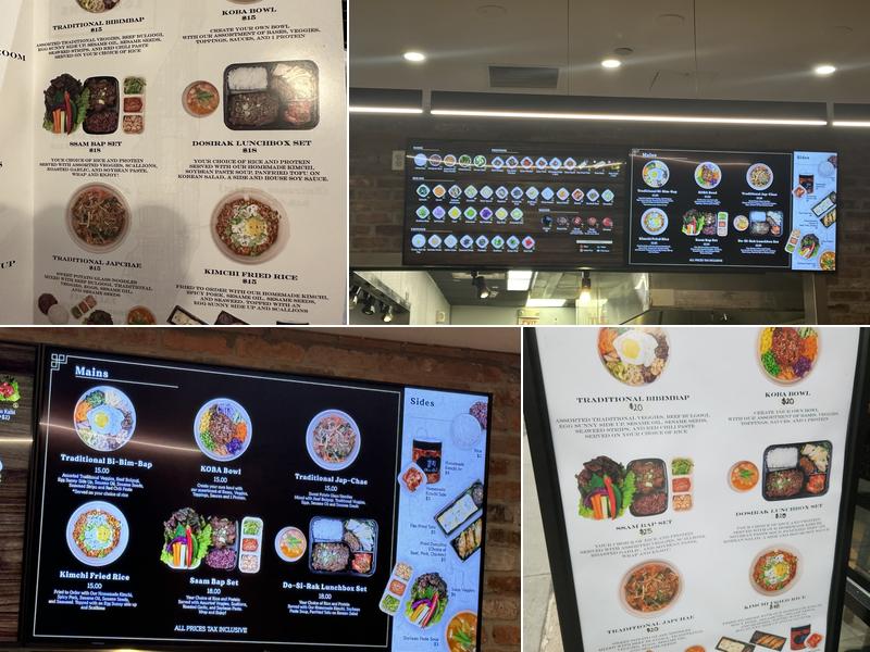 KOBA Korean BBQ Menu