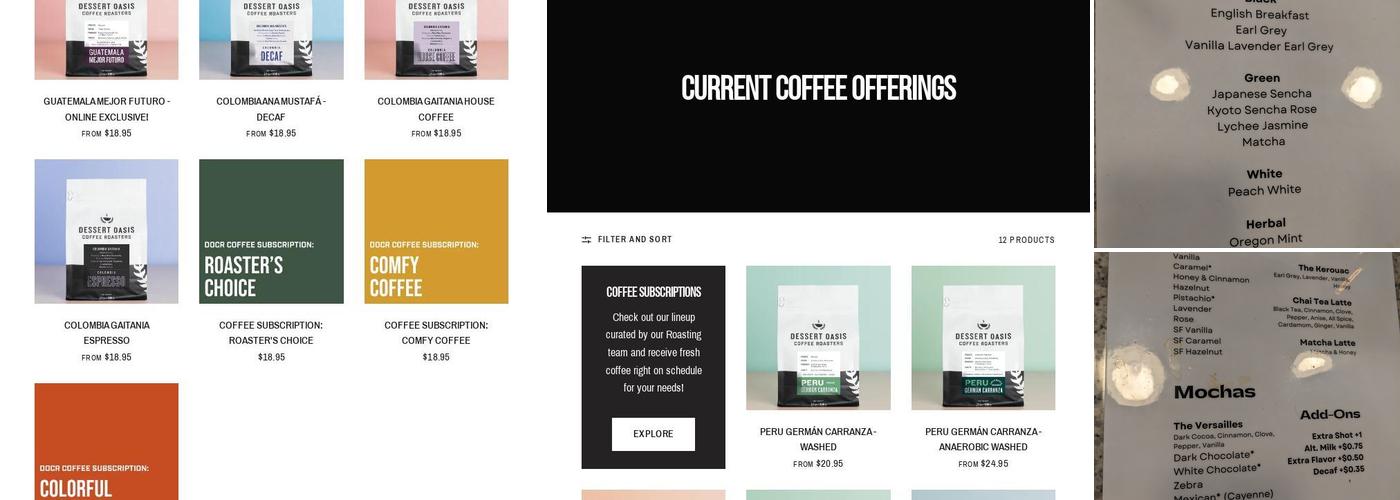 Dessert Oasis Coffee Roasters Ferndale Menu